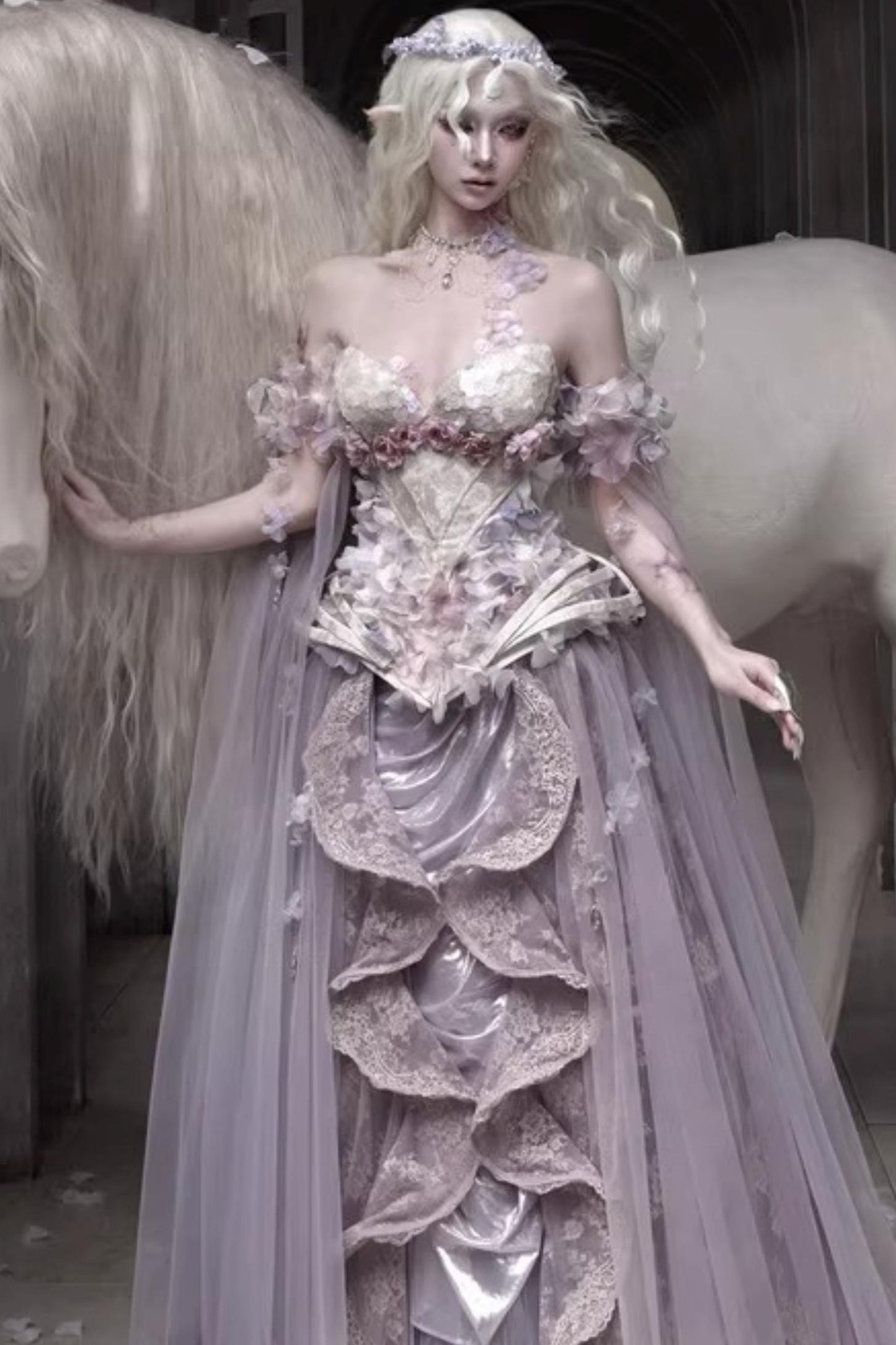 Moonlight Flower Fishbone Corset Matching Set