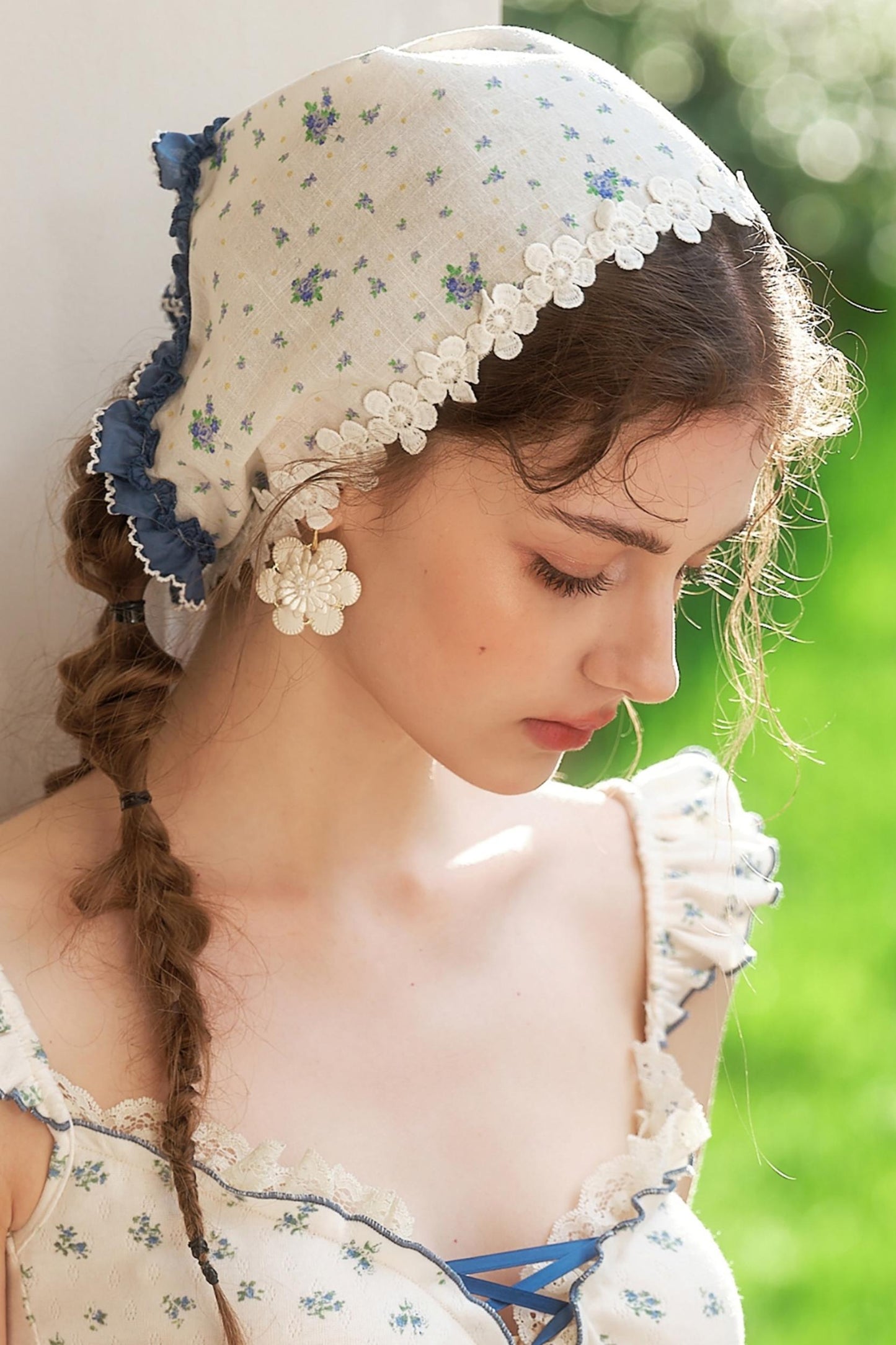 Blueberry Pastoral Floral Woman Turban