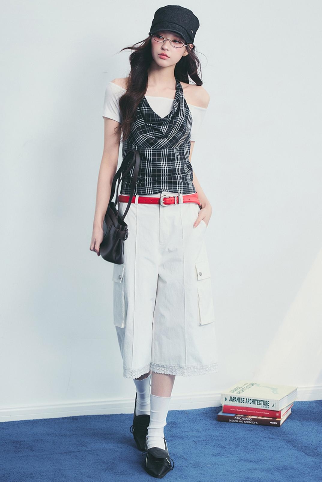 Lace Accent Drape Pants