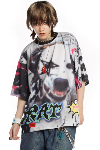 Graffiti Print Oversized T-Shirt