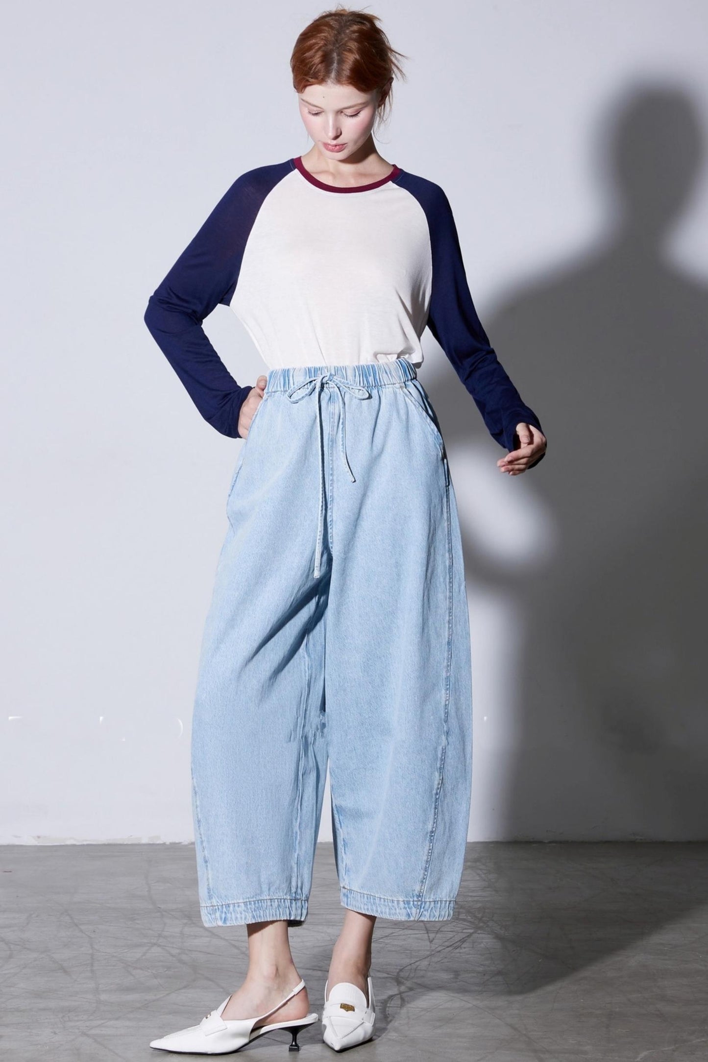 Relaxed Cotton Balloon Jeans