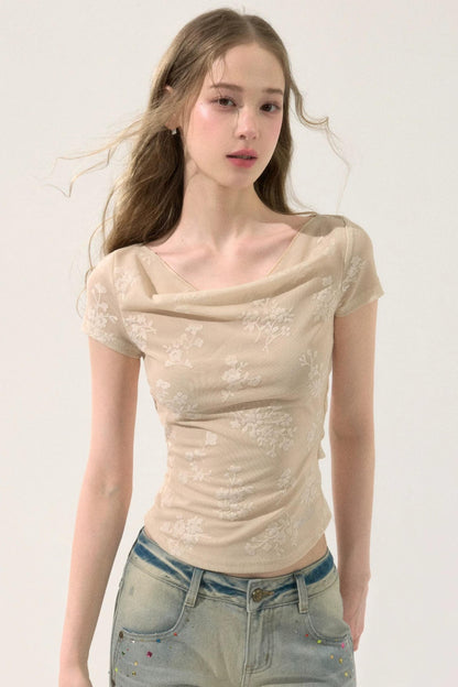 Romantic Velvet Floral Top