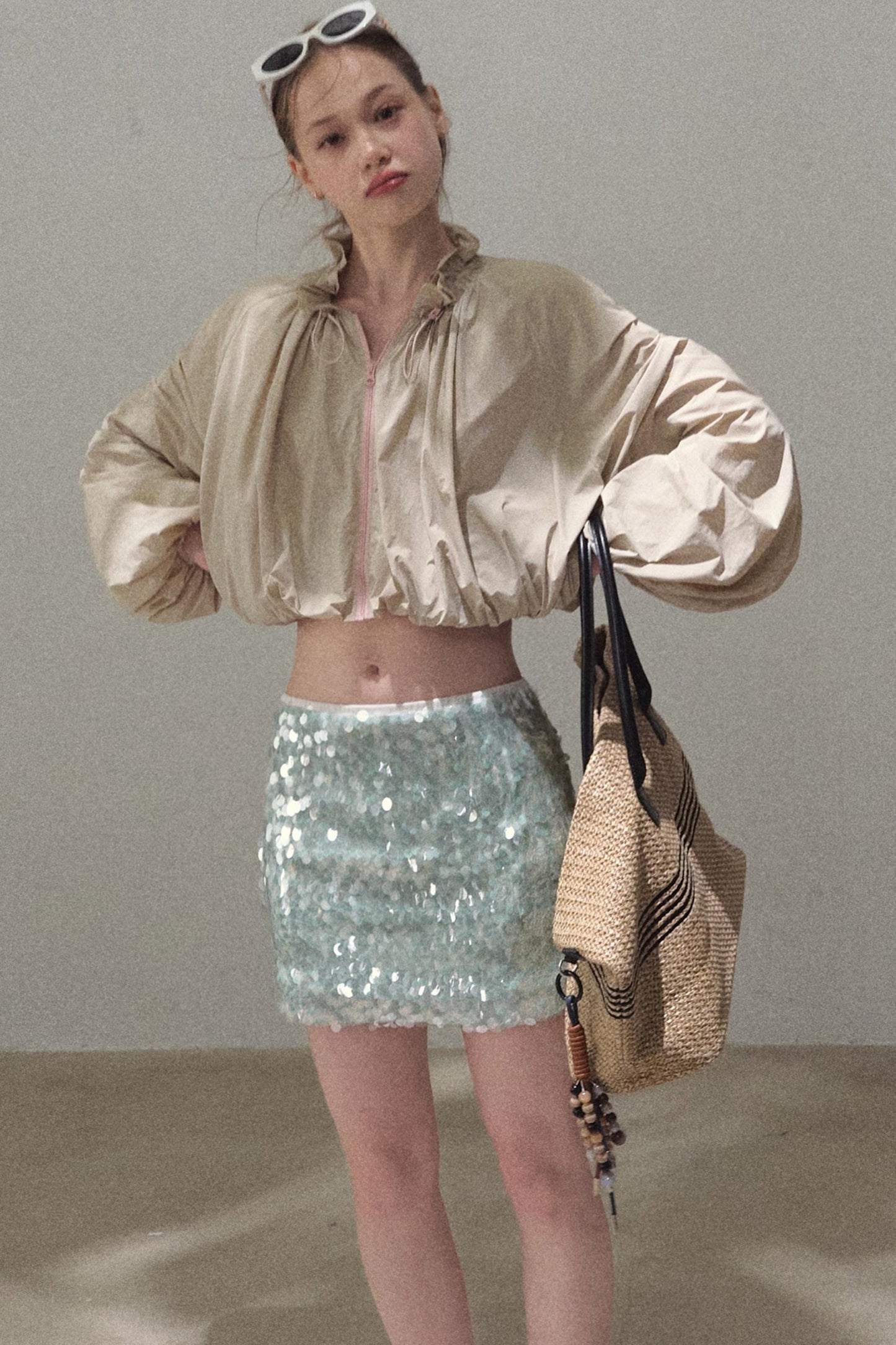 Sequin A-Line Mini Skirt