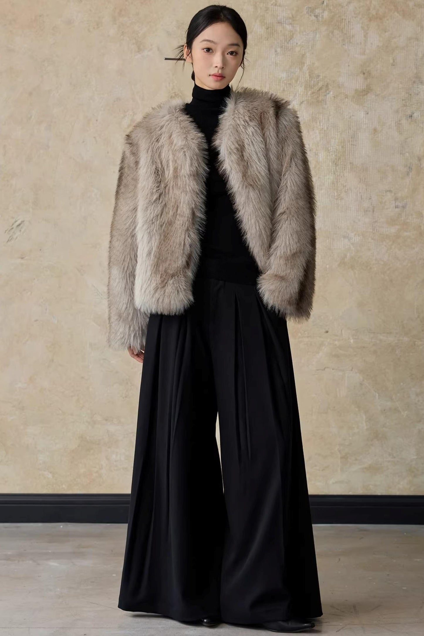 Autumn Black Wide-Leg Pants