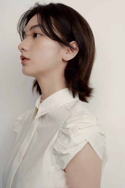 Deconstructed Tencel Cotton Sleeve Shirt