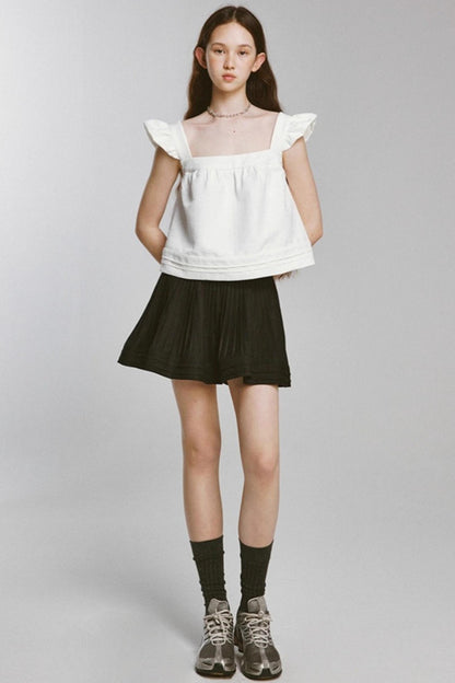 Waist Shape Short Pleated Skirt