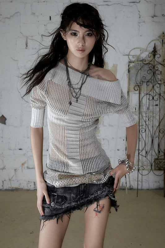 Hollow Star Knit Top