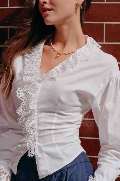French Foam Lace Shirt Set-Up