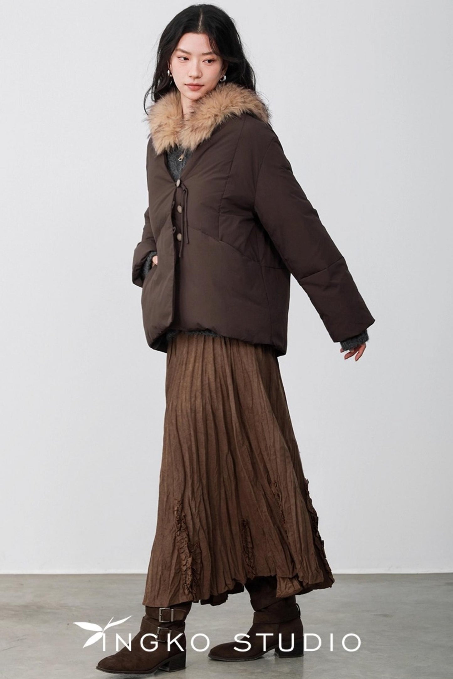 Fallen Leaves V-Neck Jacket