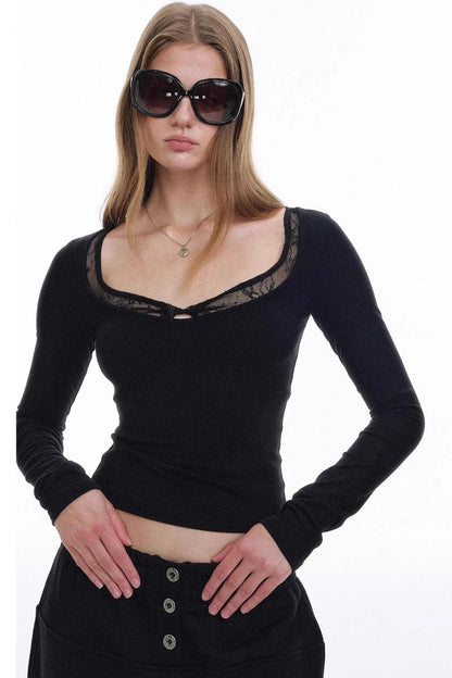 Twisted Lace Knit Top