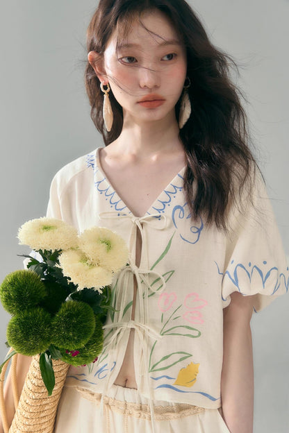 Linen Tie-Top and Pants Set-Up