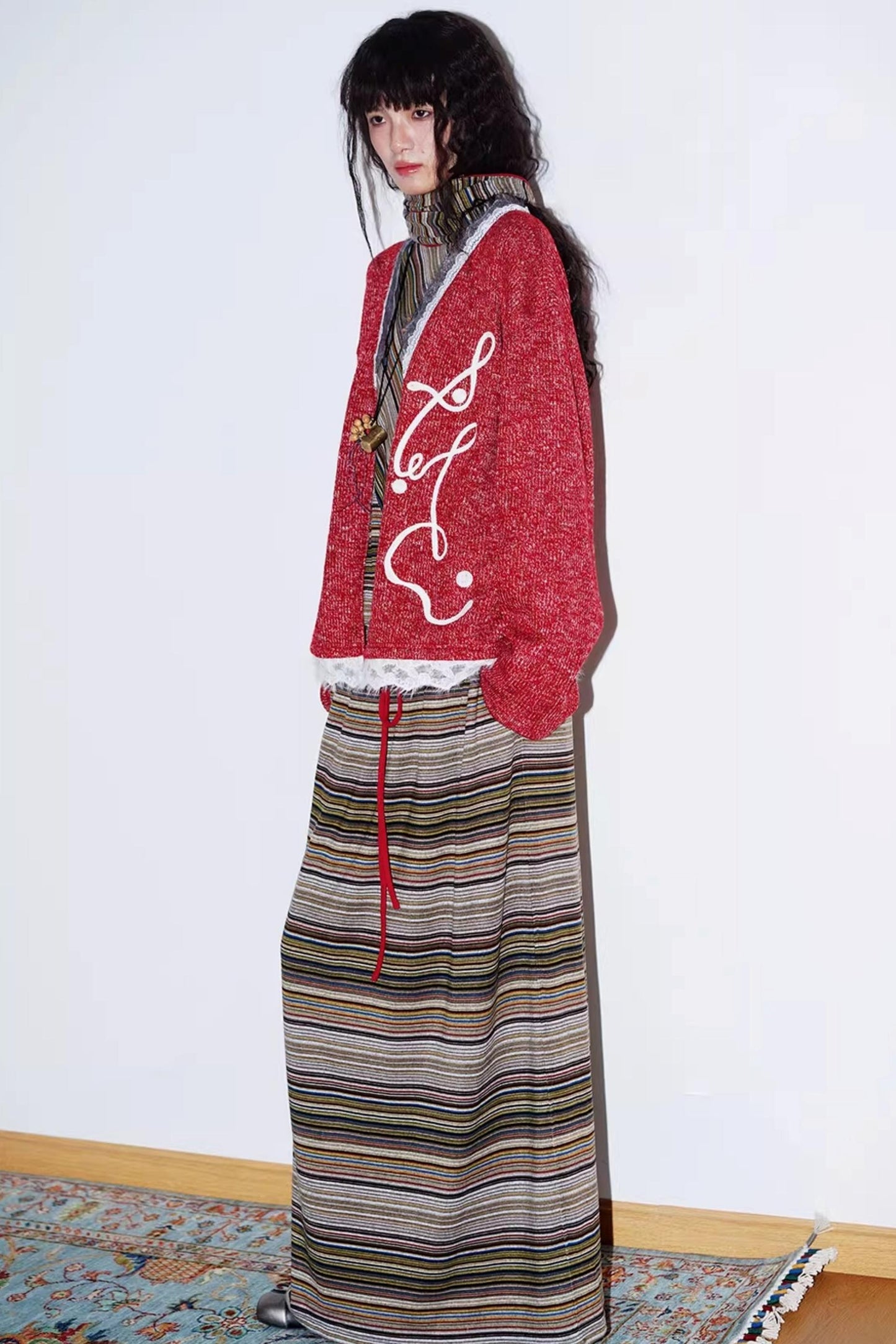 Retro Lace Knitted Cardigan