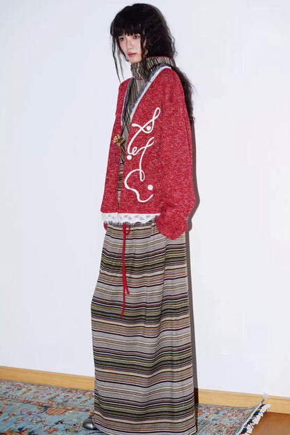 Retro Lace Knitted Cardigan