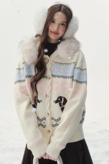 Retro Fair Isle Dachshund Sweater Jacket