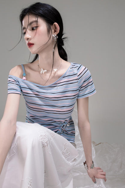 Twisted Stripe Raglan Tee