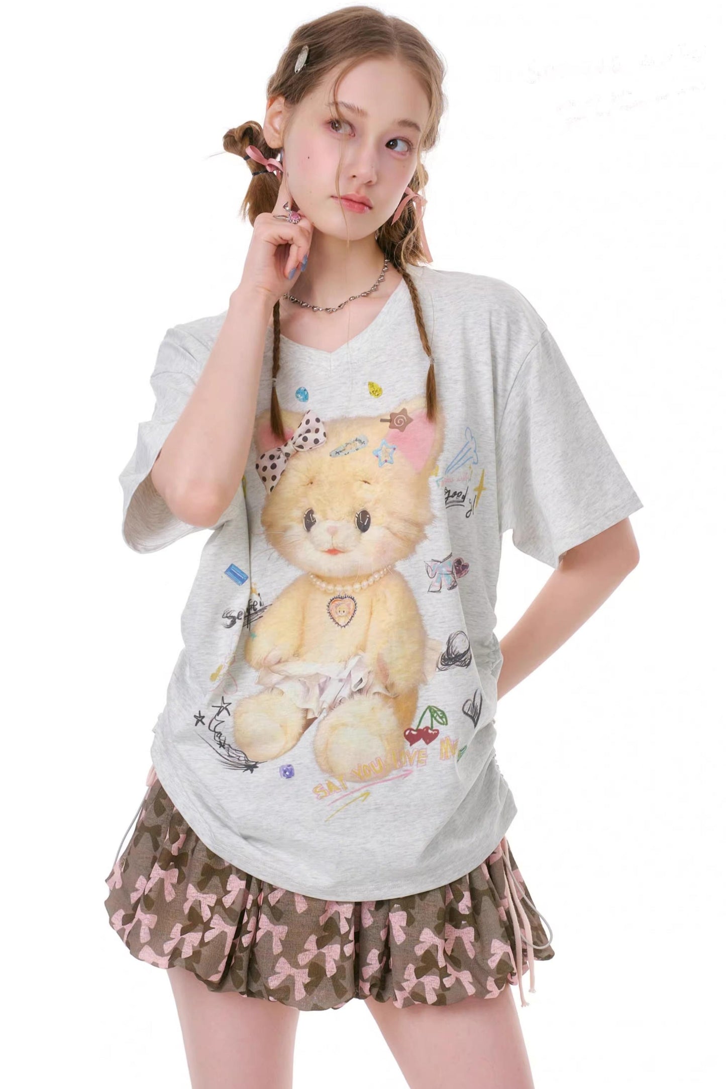 Gummy Bear V-Neck Top