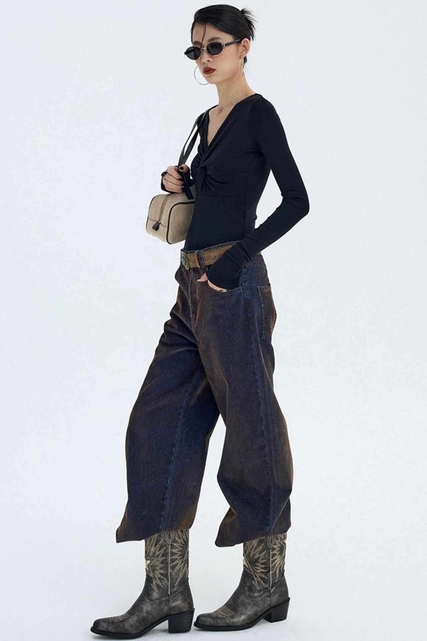 Distressed Velvet Winter Pants