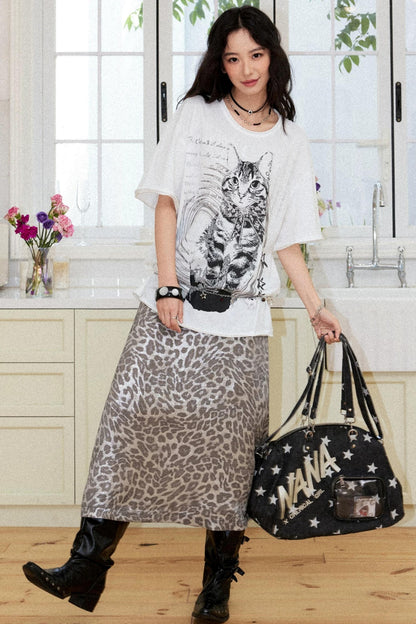 Retro Cat Print Top