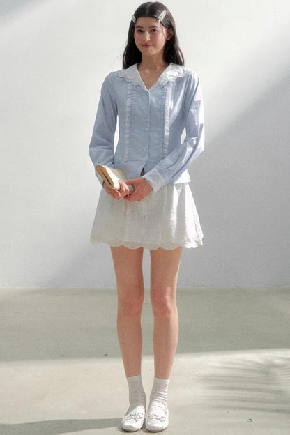 Sea of Spring Embroidered Shirt