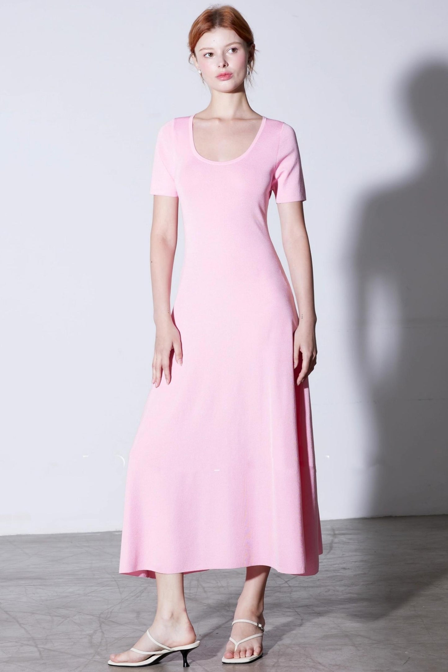 Silk U-neck Knit Dress