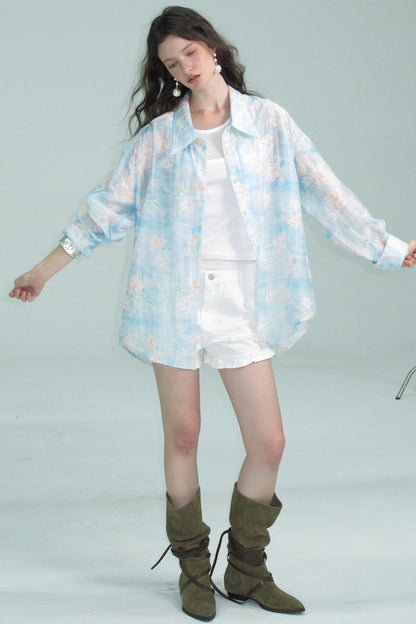 Resort Sunscreen Embroidery Shirt