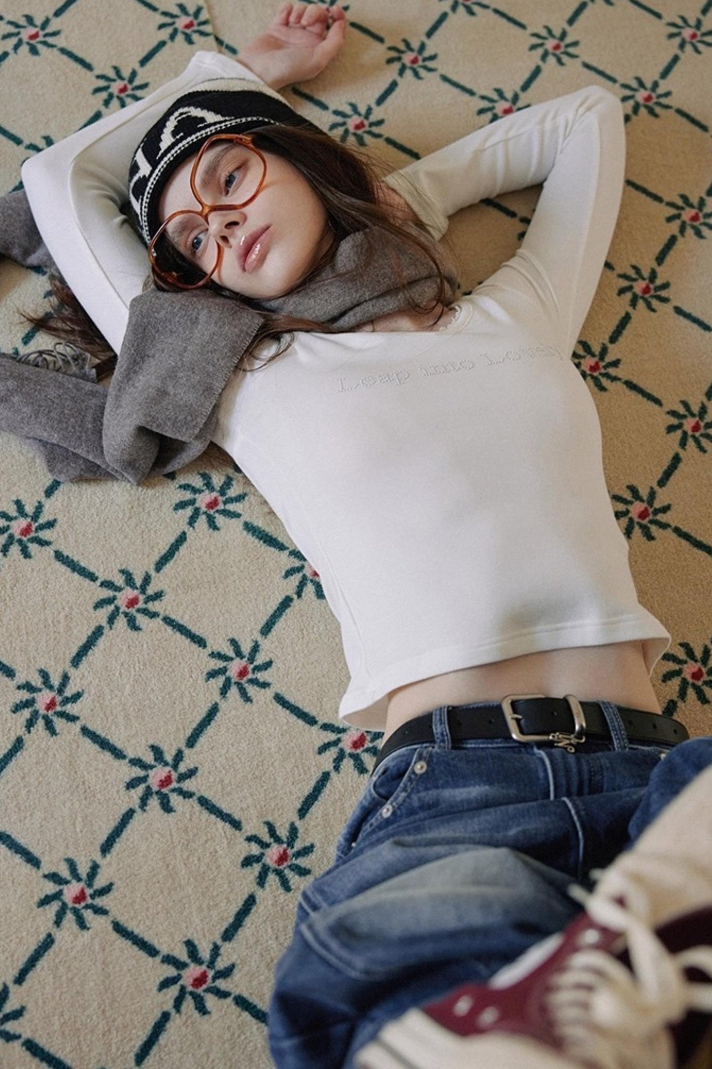 Pearl Rhinestone Wool Top