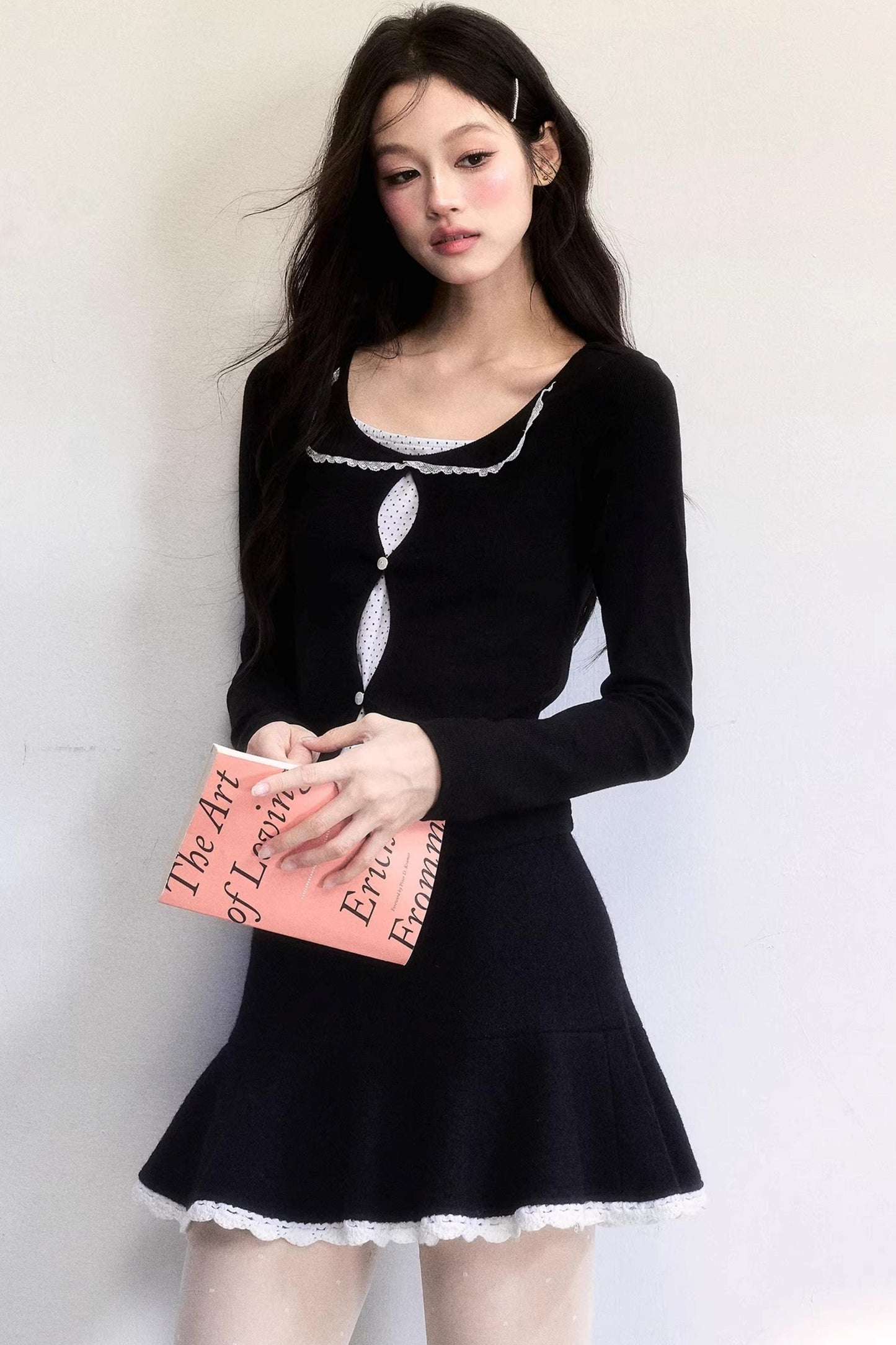 Polka Dot Knit Sweater Set