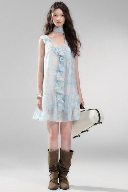 Sea Glass Tencel Ruffle Crop Dress Set-Up