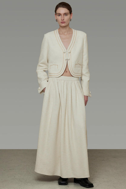 Vintage V-Neck Short Suit Set-Up