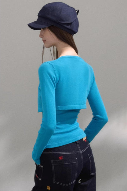 Sweet Embroidered Knitwear Set