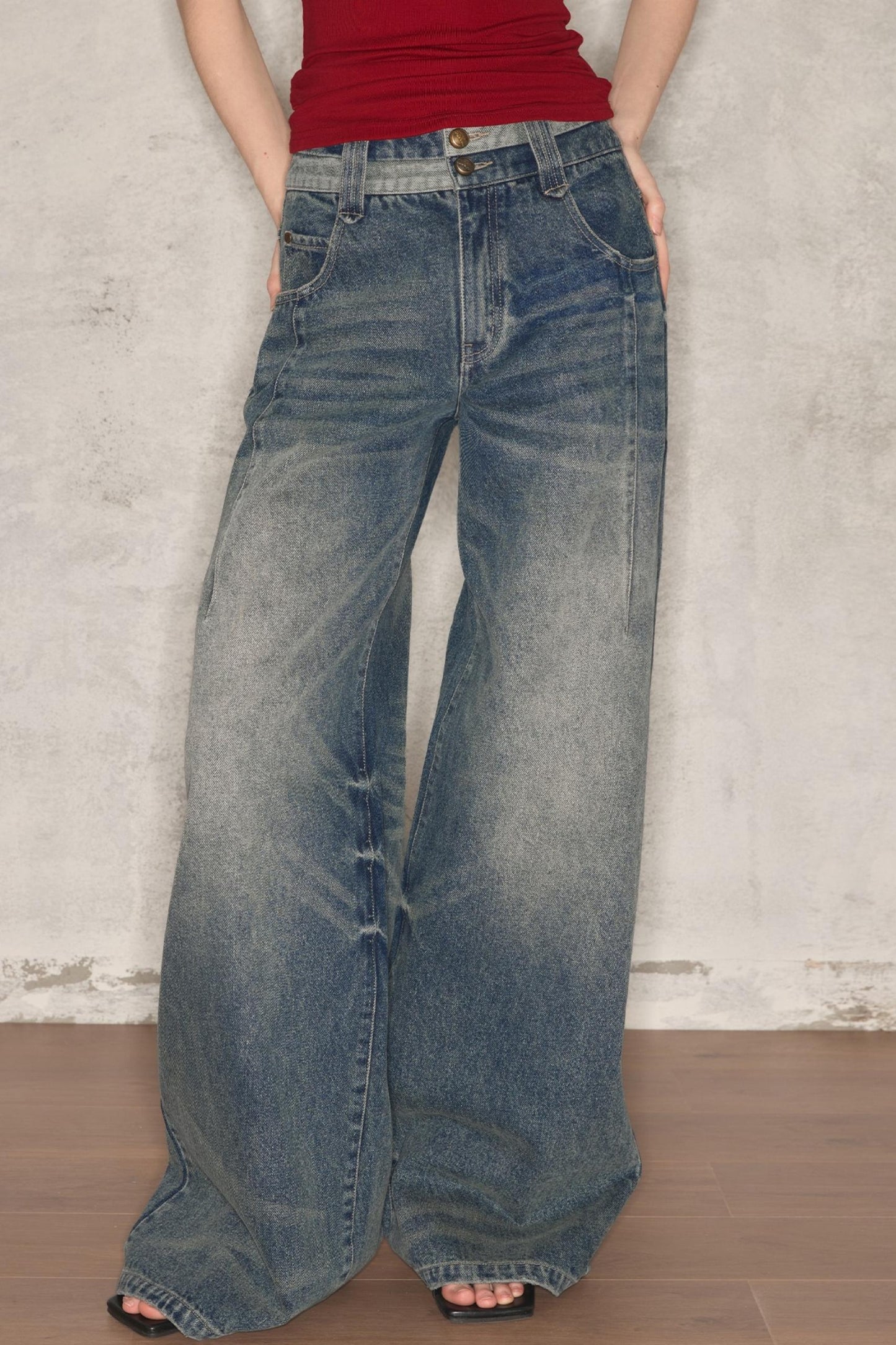 Retro Waist Loose Jeans