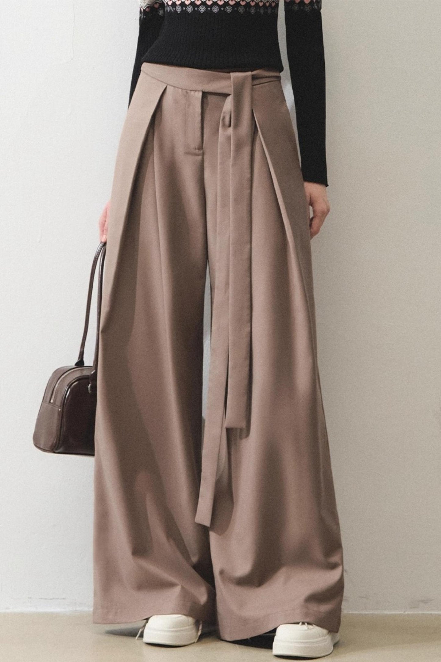 Mint Vintage Loose Lace-up Pants