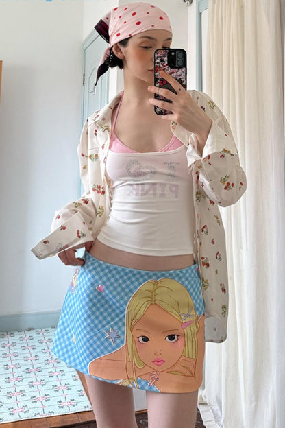 Summer Plaid Print Skirt