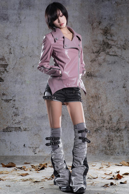 Slim Fit Leather Punk Jacket