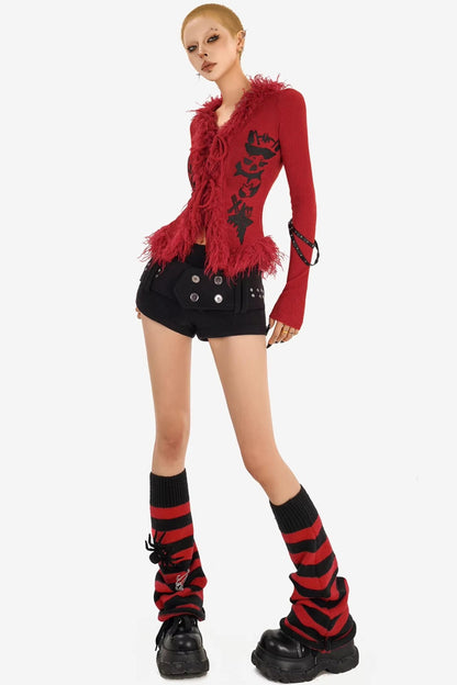 V-Ausschnitt Strickpullover Oberteil