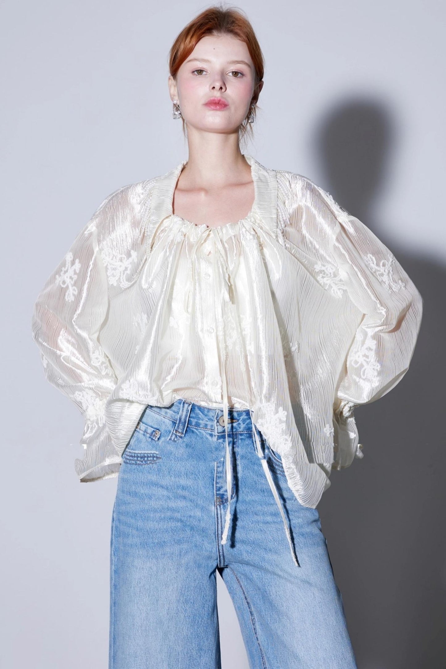 Romantic Pearl Fringe Shirt