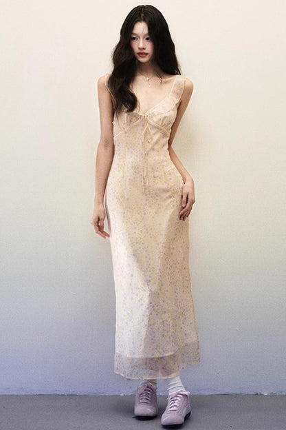 Violet Blossom V-Neck Mini Dress