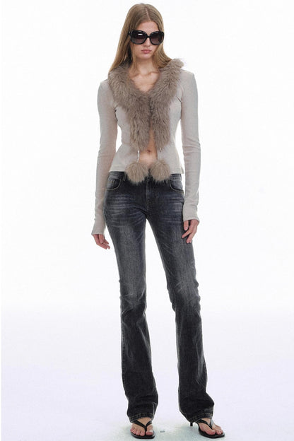 Raccoon Fur Knit Top