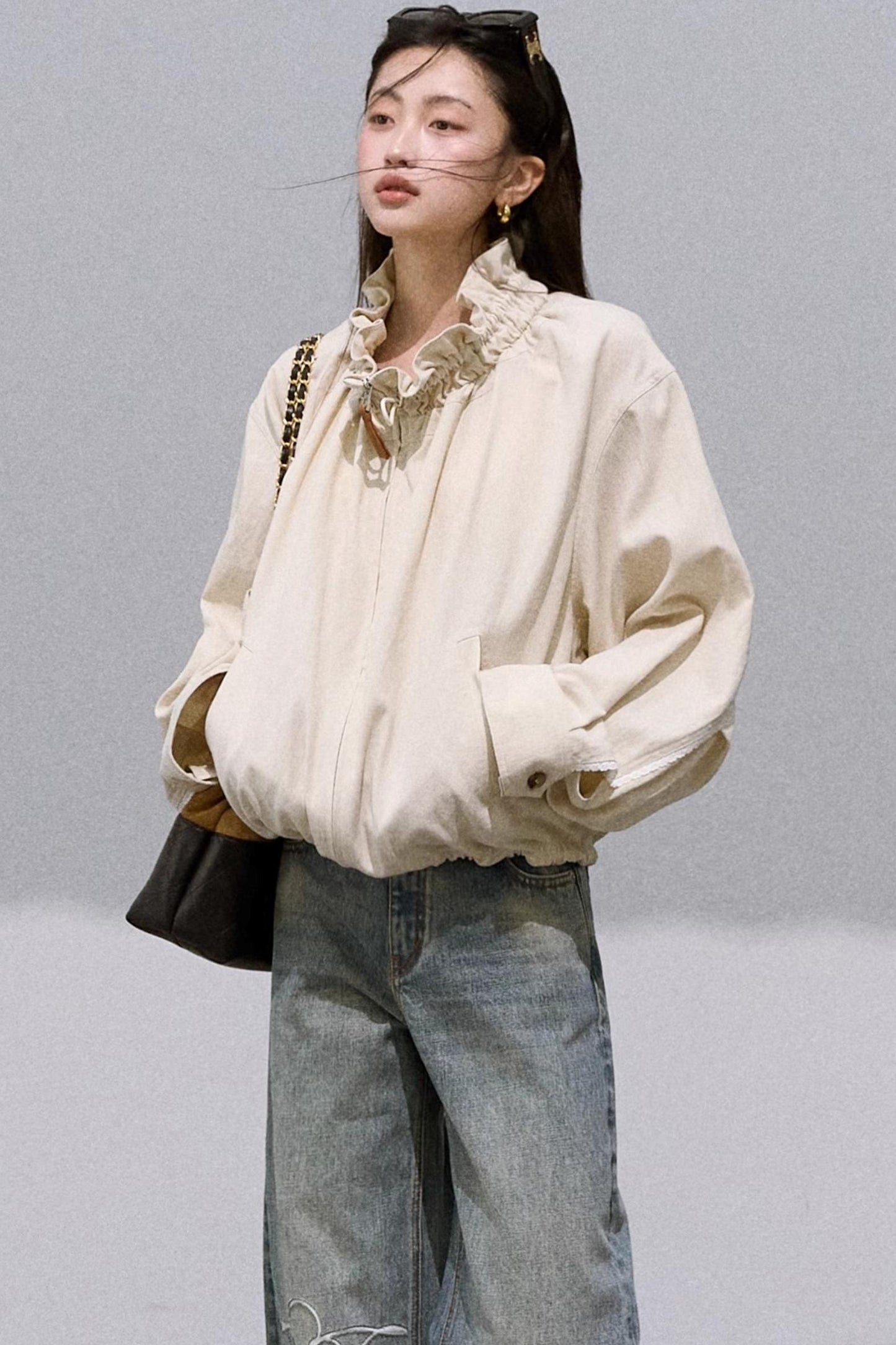 Embroidered Lace Panels Trousers & Jacket Set-Up