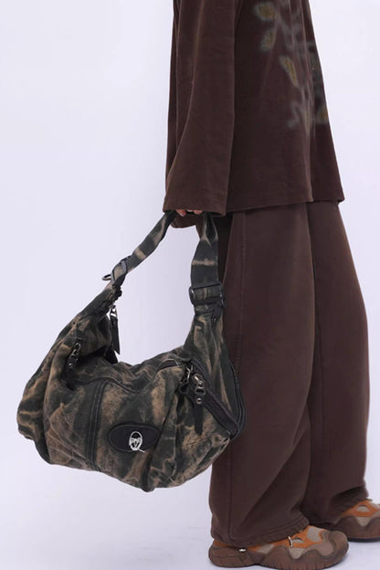 Vintage Denim Patchwork Bag