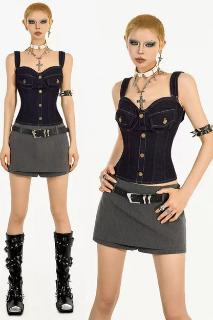 Slim Denim Camisole Top