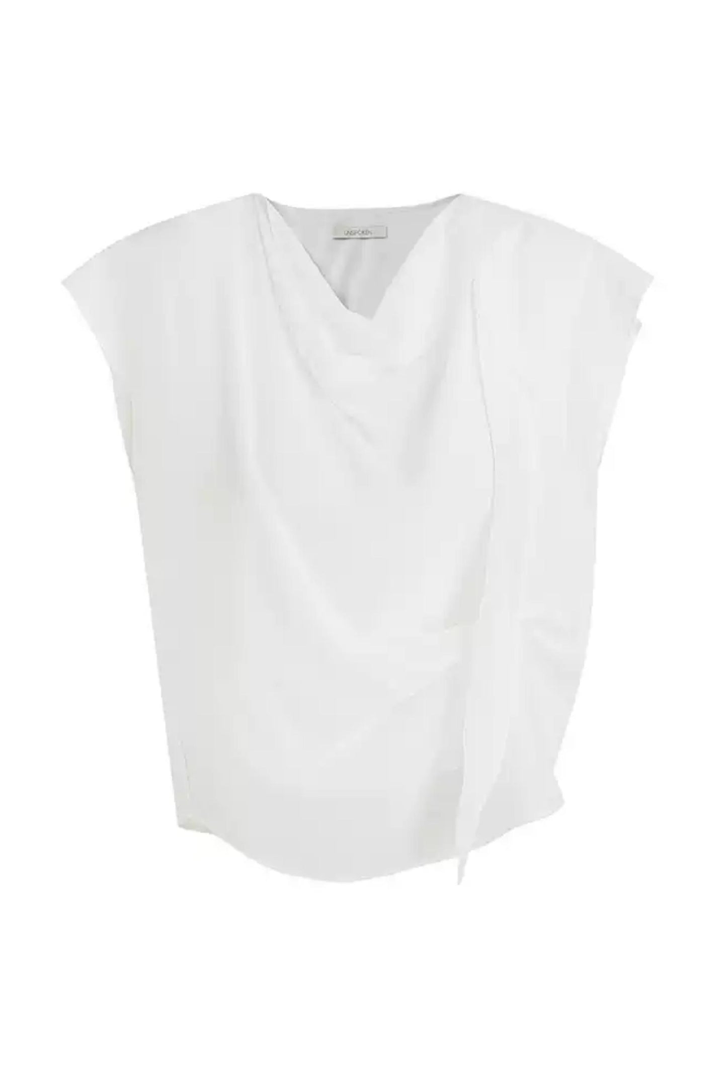 Irregular Neck White Blouse