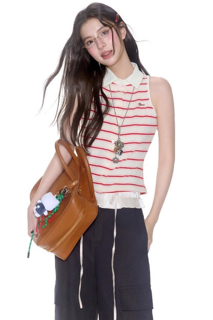 Sleeveless Striped Vest