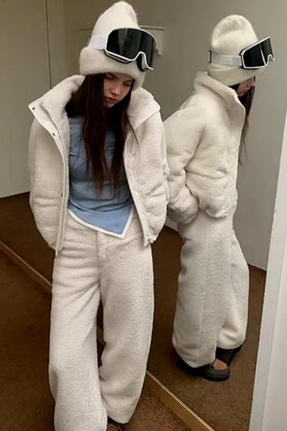 White Faux Shearling Jacket