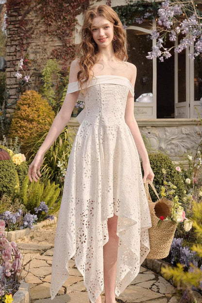 Milky Way Asymmetrical White Dress