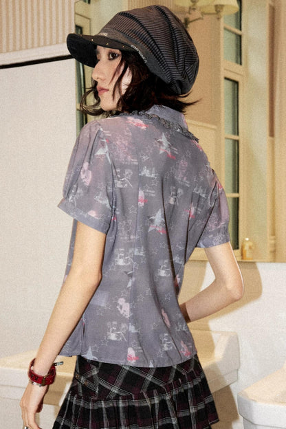 Vintage Lace Trim Blouse