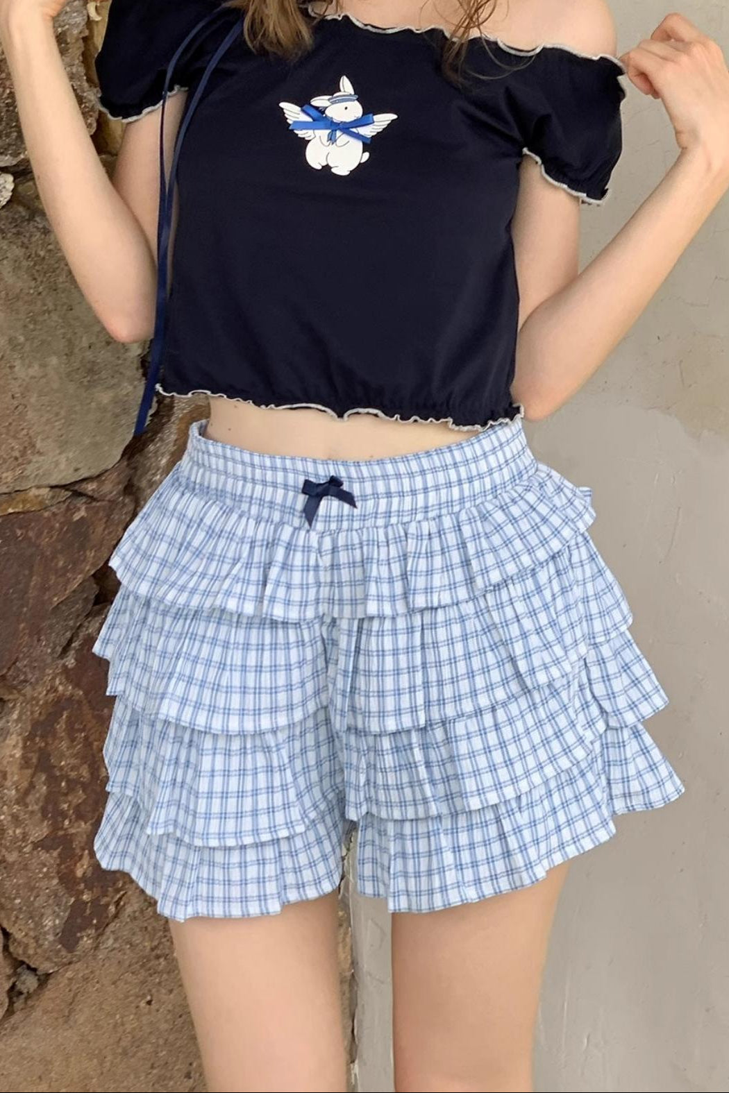 Blueberry Tiered Shorts