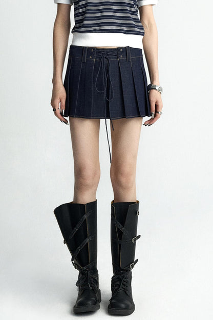 Vintage Crossover Pleated Skirt