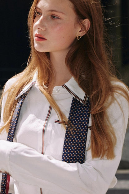 Retro Ribbon Long Sleeve Shirt