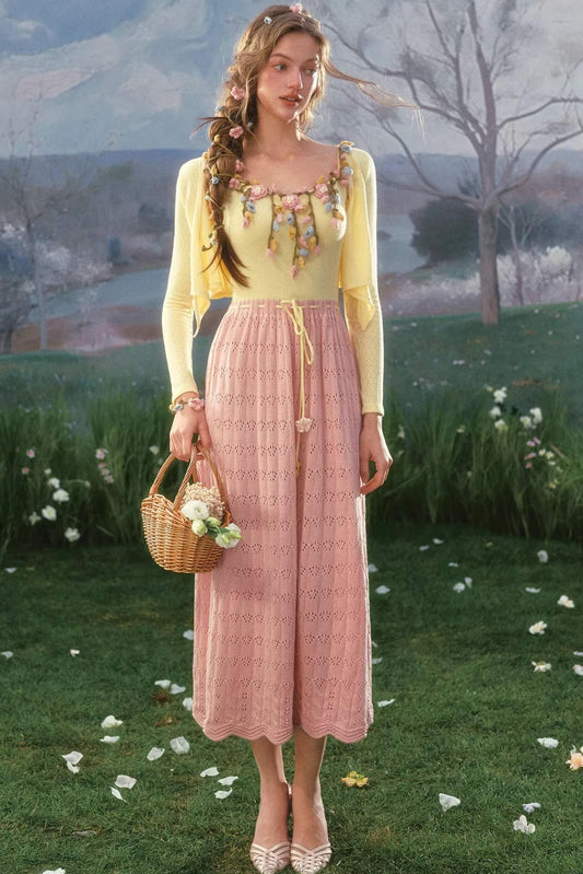 Floral Knit Dress Set-Up